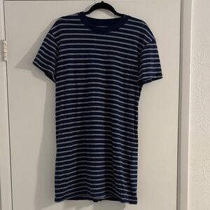 Madewell Navy and White Striped T-Shirt Dress